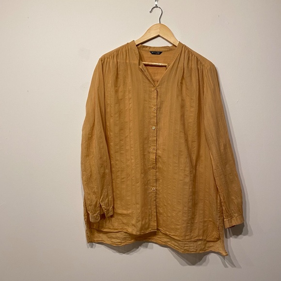 Massimo Dutti Cotton Poplin Button Down Blouse - Picture 2 of 7